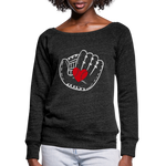 Women's Wideneck Sweatshirt - heather black