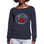 Women's Wideneck Sweatshirt - melange navy