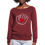 Women's Wideneck Sweatshirt - cardinal triblend