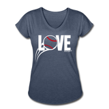 Women's Tri-Blend V-Neck T-Shirt - navy heather