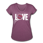 Women's Tri-Blend V-Neck T-Shirt - heather plum