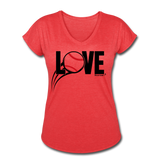 Women's Tri-Blend V-Neck T-Shirt - heather red