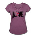 Women's Tri-Blend V-Neck T-Shirt - heather plum