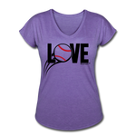 Women's Tri-Blend V-Neck T-Shirt - purple heather