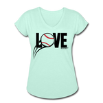 Women's "Love Baseball" V-Neck T-Shirt - mint