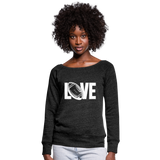 Women's Wideneck Sweatshirt - heather black