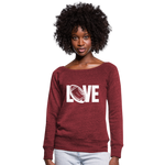 Women's Wideneck Sweatshirt - cardinal triblend