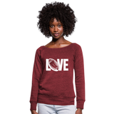 Women's Wideneck Sweatshirt - cardinal triblend