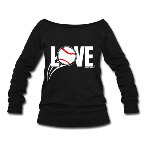 Women's Love Baseball Sweatshirt - black