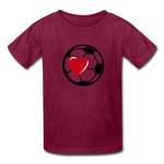 Soccer Ball Heart T-Shirt - burgundy