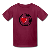 Soccer Ball Heart T-Shirt - burgundy