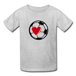 Soccer Ball Heart T-Shirt - heather gray