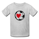 Soccer Ball Heart T-Shirt - heather gray