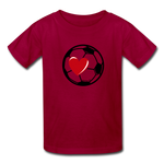 Soccer Ball Heart T-Shirt - dark red