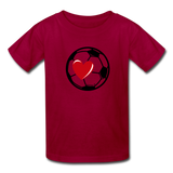 Soccer Ball Heart T-Shirt - dark red