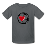 Soccer Ball Heart T-Shirt - charcoal