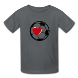 Soccer Ball Heart T-Shirt - charcoal