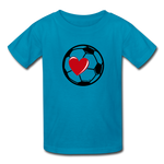 Soccer Ball Heart T-Shirt - turquoise