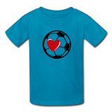 Soccer Ball Heart T-Shirt - turquoise