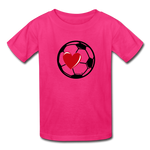 Soccer Ball Heart T-Shirt - fuchsia