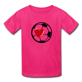 Soccer Ball Heart T-Shirt - fuchsia