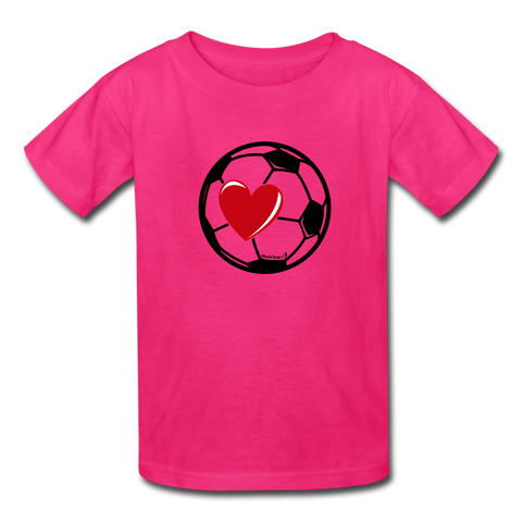 Soccer Ball Heart T-Shirt - fuchsia