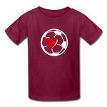 Soccer Ball Heart T-Shirt - burgundy