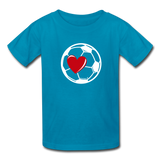 Soccer Ball Heart T-Shirt - turquoise