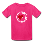 Soccer Ball Heart T-Shirt - fuchsia