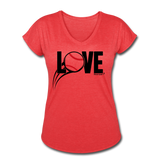 Love Baseball V-Neck - heather red