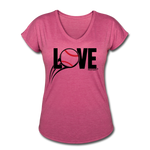 Love Baseball V-Neck - heather raspberry