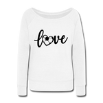 Love Soccer Wideneck Sweatshirt - white