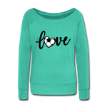 Love Soccer Wideneck Sweatshirt - teal