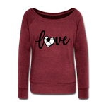 Love Soccer Wideneck Sweatshirt - cardinal triblend