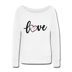 Love Baseball Wideneck Sweatshirt - white