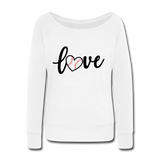 Love Baseball Wideneck Sweatshirt - white