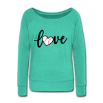 Love Baseball Wideneck Sweatshirt - teal