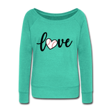 Love Baseball Wideneck Sweatshirt - teal