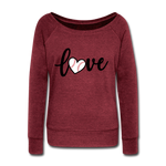 Love Baseball Wideneck Sweatshirt - cardinal triblend