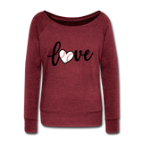 Love Baseball Wideneck Sweatshirt - cardinal triblend