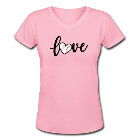 Love Baseball V-Neck - pink