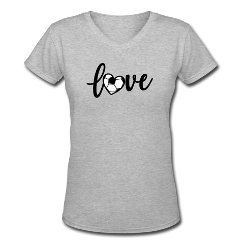 Love Soccer V-Neck - gray