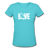 Love Football V-Neck - aqua