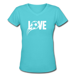 Love Soccer V-Neck - aqua