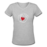 Catch A Heart V-Neck - gray