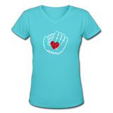 Catch A Heart V-Neck - aqua