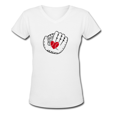 Catch A Heart V-Neck - white