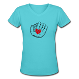 Catch A Heart V-Neck - aqua