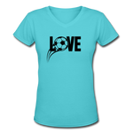 Love Soccer V-Neck - aqua