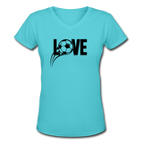 Love Soccer V-Neck - aqua